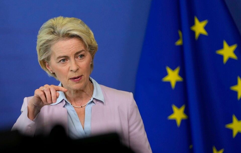 EU-kommissionens ordförande Ursula von der Leyen presenterar sina planer för att bekämpa energikrisen.
Foto: Virginia Mayo/AP/TT EU-kommissionens ordförande Ursula von der Leyen presenterar sina planer för att bekämpa energikrisen.
Foto: Virginia Mayo/AP/TT