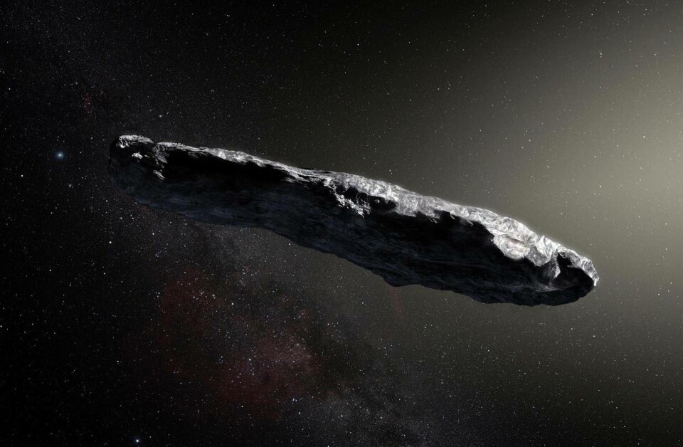 Oumuamua var den första interstellära besökaren till vårt solsystem. Enligt forskning publicerad i Nature förra året mäter bjässen cirka 400 meter. Foto: NASA Oumuamua var den första interstellära besökaren till vårt solsystem. Enligt forskning publicerad i Nature förra året mäter bjässen cirka 400 meter. Foto: NASA