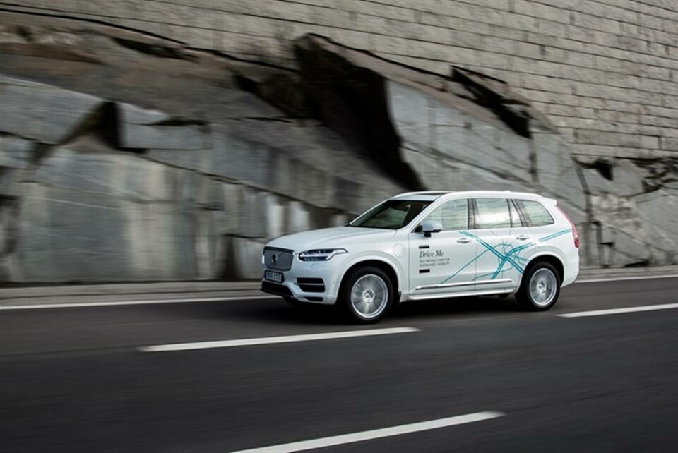 En av Volvos självkörande bilar i projektet Drive Me. Foto: Volvo Cars En av Volvos självkörande bilar i projektet Drive Me. Foto: Volvo Cars