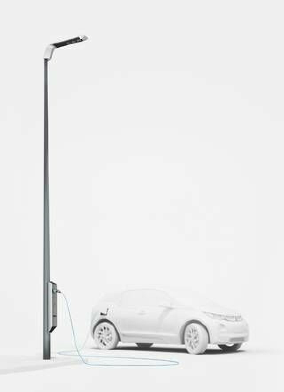 BMW vill byta ut vanliga lyktstolpar mot stolpar som både ger ljus och laddar elbilen.