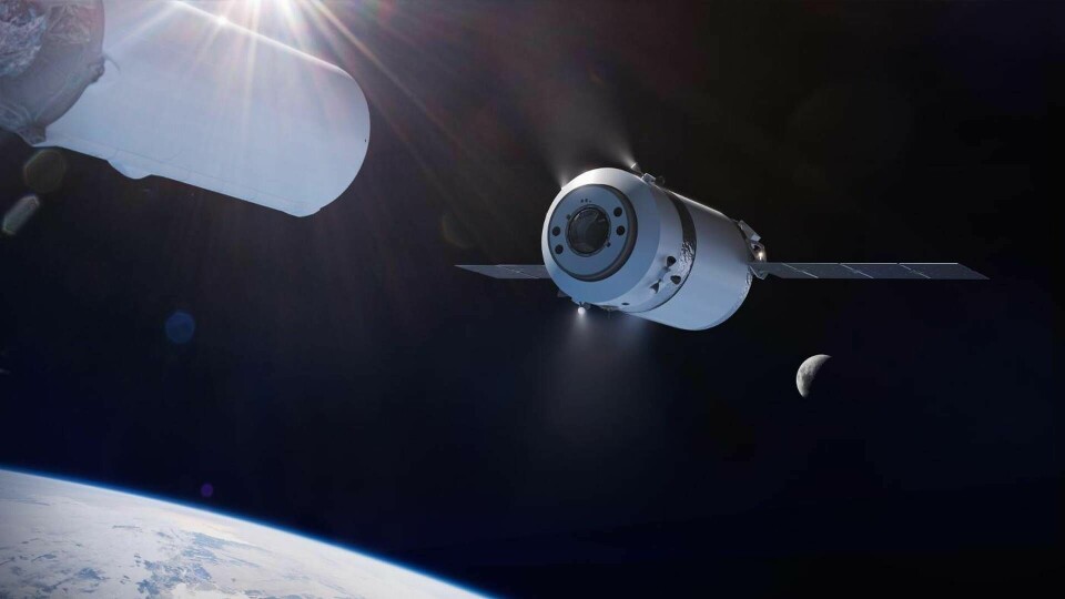 Spacex nya rymdkapsel Dragon XL kan ta en last på över fem ton till månens omloppsbana. Foto: Spacex