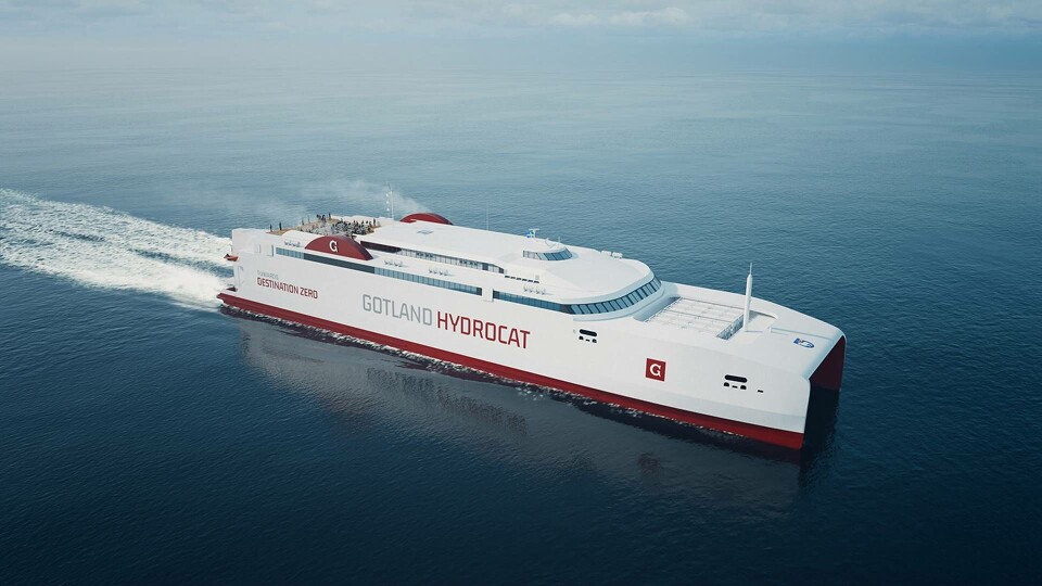 Gotland Hydrocat ska drivas av primärt vätgas, vars enda avgas är vatten. Foto: Gotlandsbolaget Gotland Hydrocat ska drivas av primärt vätgas, vars enda avgas är vatten. Foto: Gotlandsbolaget