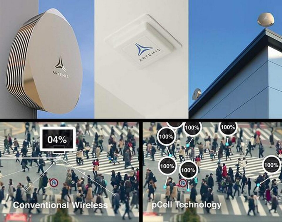 Med små antenner som ersätter basstationer kan den nya tekniken Pcell ge full kapacitet till alla mobilanvändare. Foto: Artemis Network Med små antenner som ersätter basstationer kan den nya tekniken Pcell ge full kapacitet till alla mobilanvändare. Foto: Artemis Network