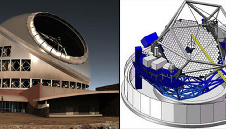 Med 492 segment formas en spegel med diametern 30 meter. Foto: TMT Observatory Corporation Med 492 segment formas en spegel med diametern 30 meter. Foto: TMT Observatory Corporation