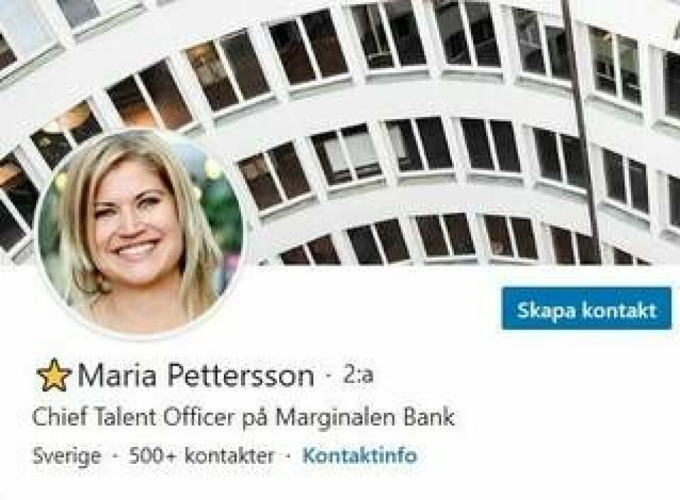 Maria Pettersson har över 20 000 personer i sitt nätverk på Linkedin. Foto: Linkedin skärmbild