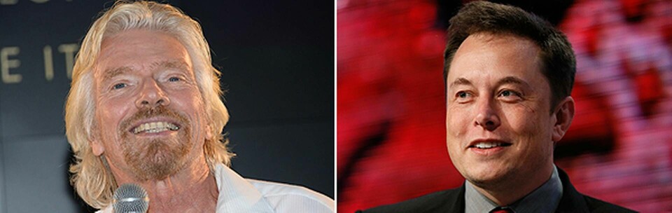 Richard Branson och Elon Musk satsar på internet från rymden. Foto: TT