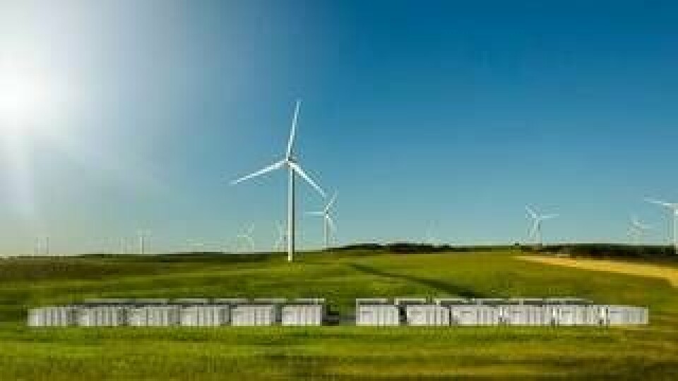Energilagret med Teslabatterier ligger inte långt ifrån vindkraftsparken Hornsdale Wind Farm.Foto: Neoen
