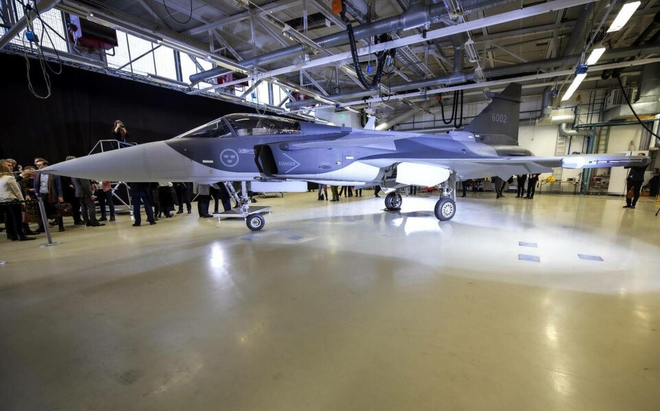 Så här ser det första serietillverkade Gripen E för det svenska försvaret ut. Foto: Johan Kristensson Så här ser det första serietillverkade Gripen E för det svenska försvaret ut. Foto: Johan Kristensson