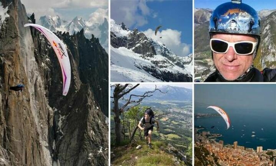 I tävlingen X-Alps ska Erik Rehnfeldt skärmflyga i Alperna mellan Salzburg och Monaco. Foto: Red Bull X-Alps