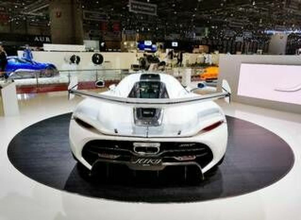 Bakdelen på nya Koenigseggs nya superbil 'Jesko'. Foto: TT
