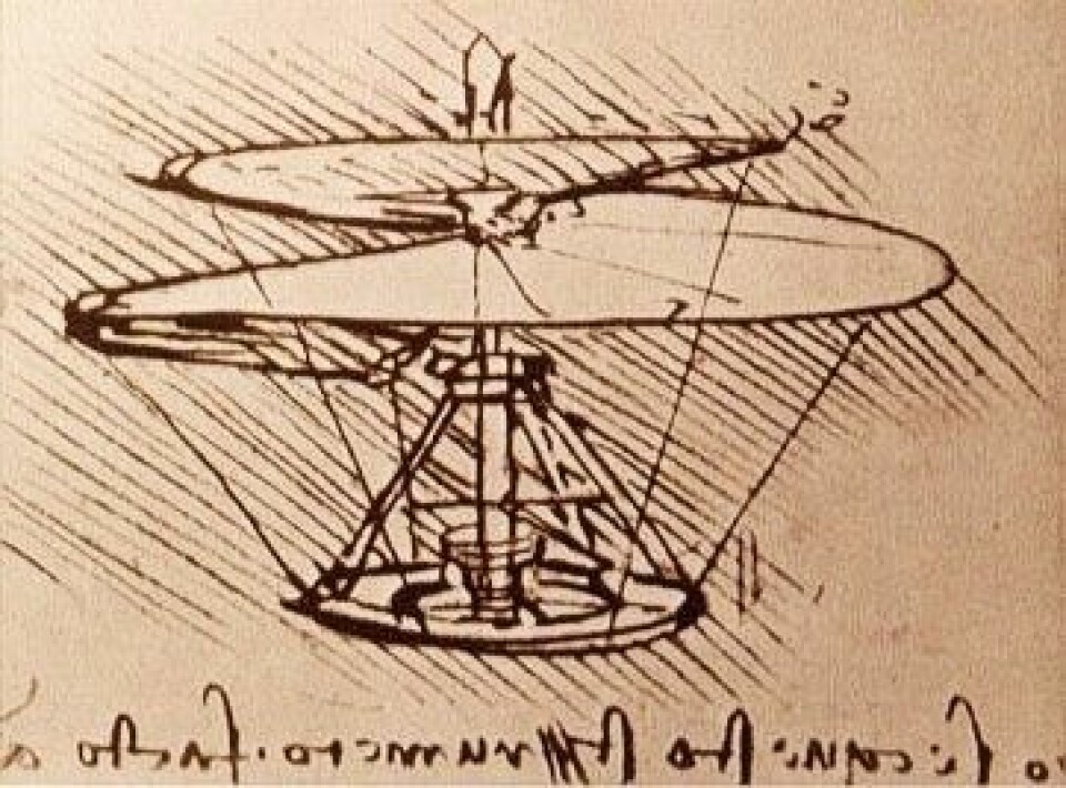 Här är Leonardo da Vincis skiss.