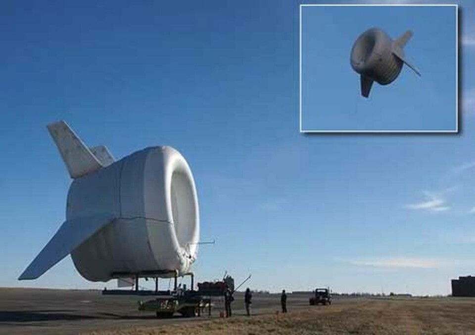 På 300 meters höjd ska vindkraftverket ge 30 kW. Foto: Altaeros Energies På 300 meters höjd ska vindkraftverket ge 30 kW. Foto: Altaeros Energies
