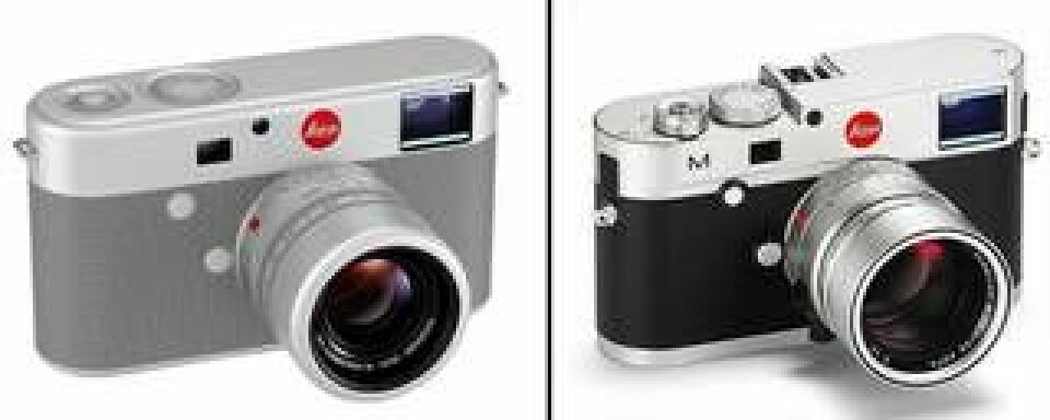 Till vänster den nydesignade kameran och till höger Leica M i standardutförande. Foto: Leics