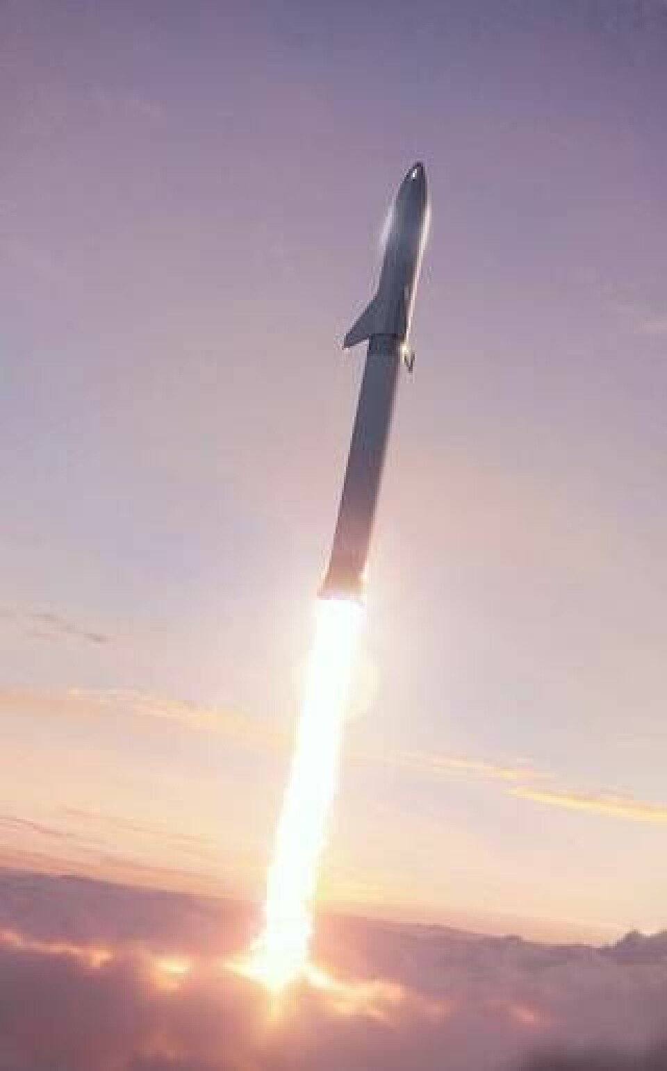 Elon Musk har visat upp flera nya renderingar på hur rymdfärjan BFR kommer att se ut. Foto: Space X