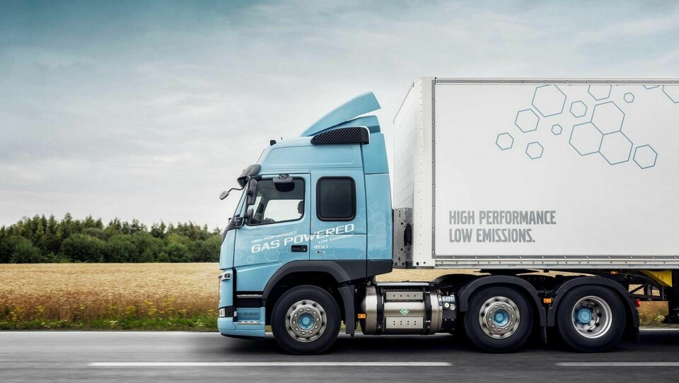 FH-lastbil driven av gas från Volvo. Foto: Volvo