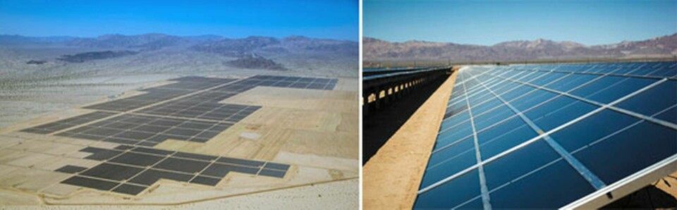 På en yta av 16 kvadratkilometer ger 8,8 miljoner solcellsmoduler en effekt på 550 megawatt. Foto: First Solar