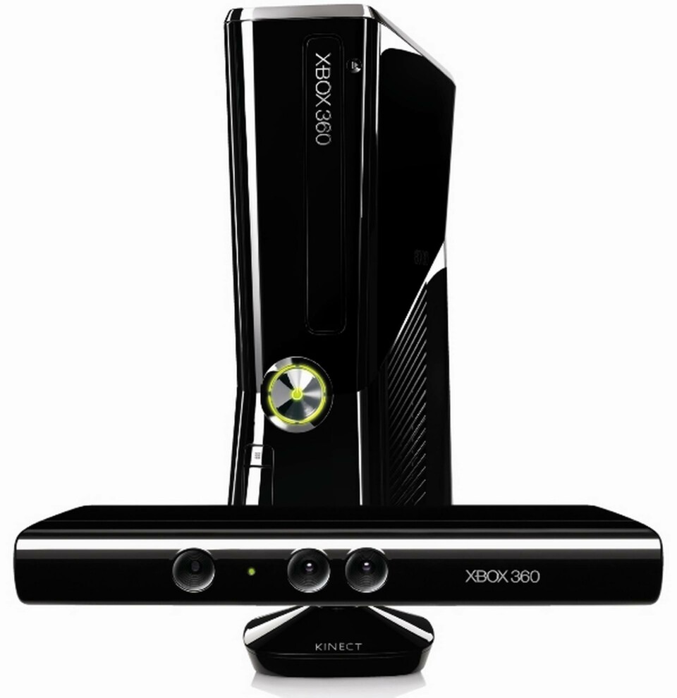 Rörelsekontrollen Kinect framför den nya versionen av spelkonsolen Xbox 360 (klicka på bilden). Rörelsekontrollen Kinect framför den nya versionen av spelkonsolen Xbox 360 (klicka på bilden).