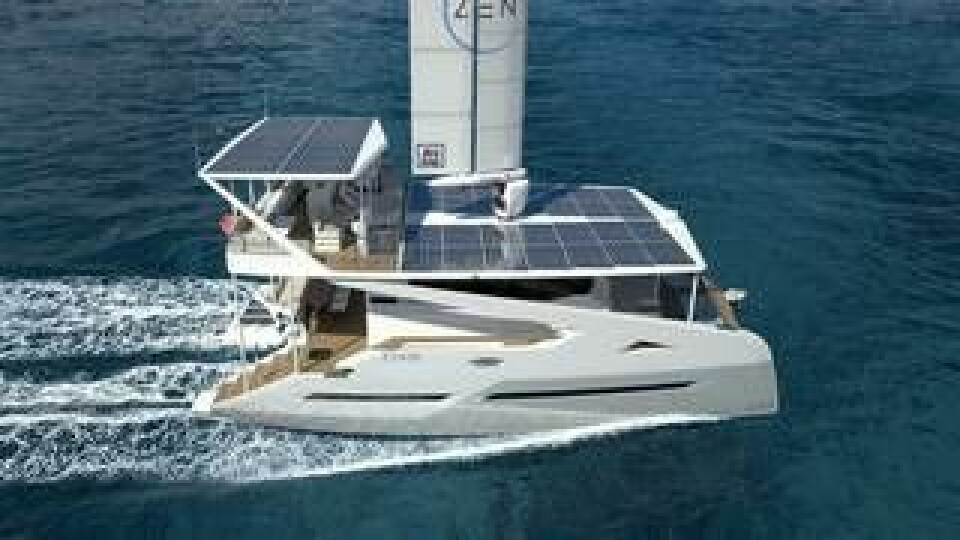 Zen Yachts vingsegel och solcellsanläggning. Foto: Zen Yachts