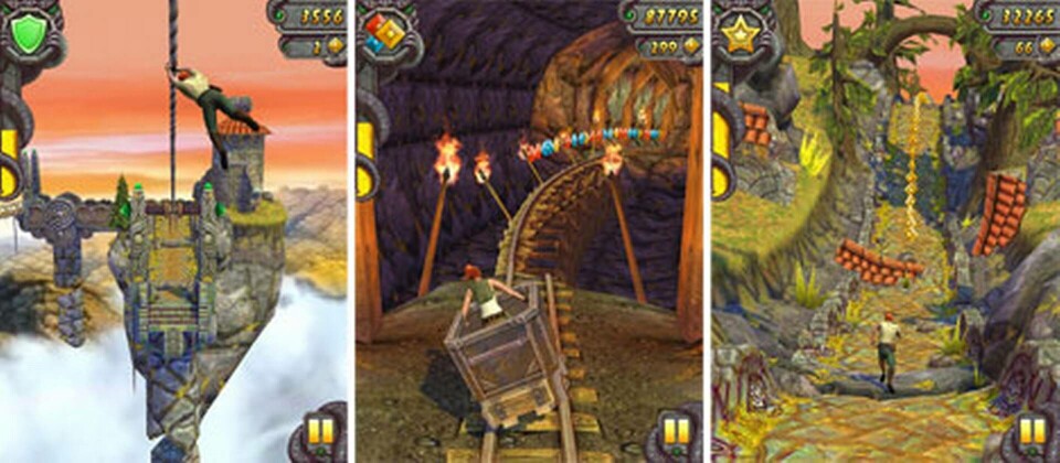 Temple Run 2 för iOS och Android är gratis men inne i appen får man betala för mer valuta. Foto: Imangi Studios Temple Run 2 för iOS och Android är gratis men inne i appen får man betala för mer valuta. Foto: Imangi Studios