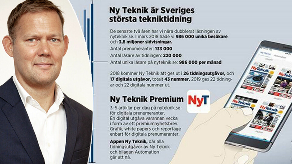 Ny Tekniks chefredaktör Per Danielson. Grafik: Jonas Askergren Foto: Jörgen Appelgren