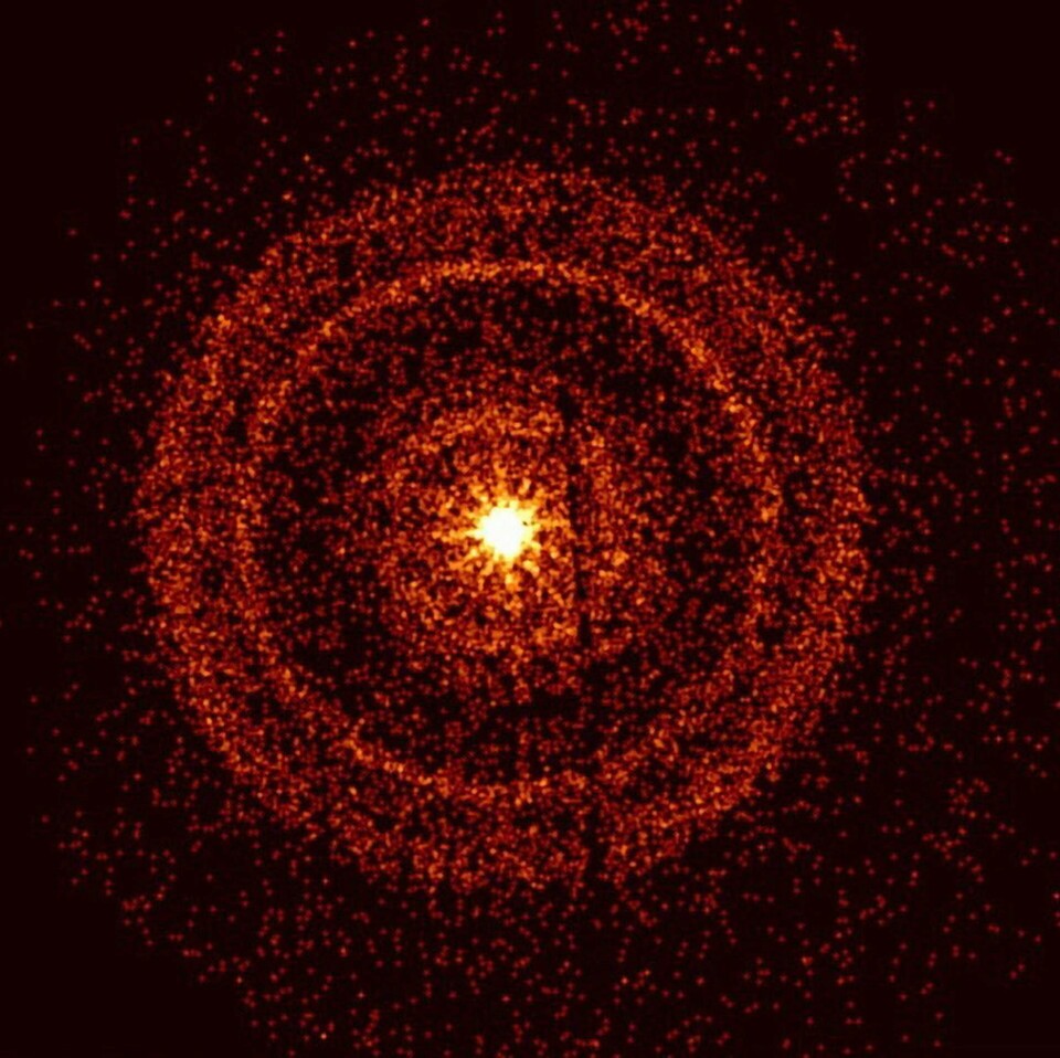 En bild av ljusfenomenet fångat av Nasas Swift-teleskop. Foto: NASA/Swift/A. Beardmore (University of Leicester) En bild av ljusfenomenet fångat av Nasas Swift-teleskop. Foto: NASA/Swift/A. Beardmore (University of Leicester)