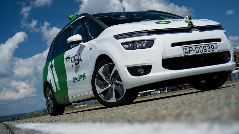 De inledande sensortesterna har genomförts med en Citroën C4 Picasso. Foto: Almotive De inledande sensortesterna har genomförts med en Citroën C4 Picasso. Foto: Almotive