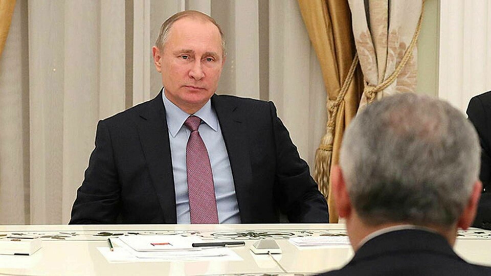 Vladimir Putin i möte med Turkiets ledare. Foto: IBL / Michael Klimentyev