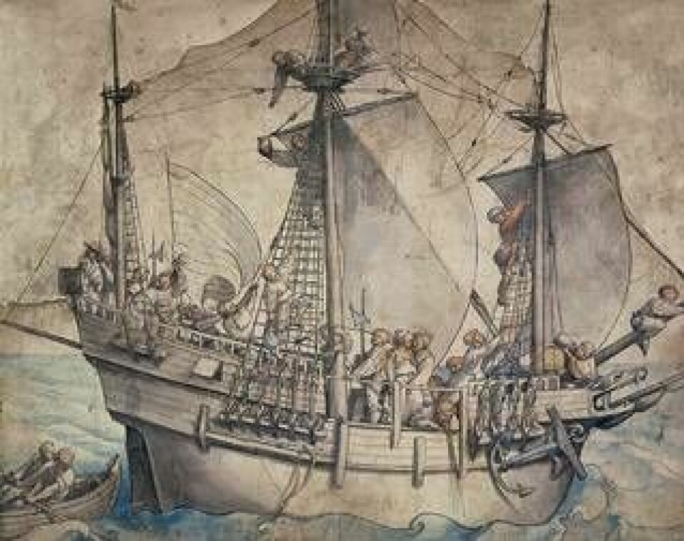 Danmarks kung Hans skepp Gribshunden från 1480-talet ligger på havsbotten utanför Ronneby. Foto: TT