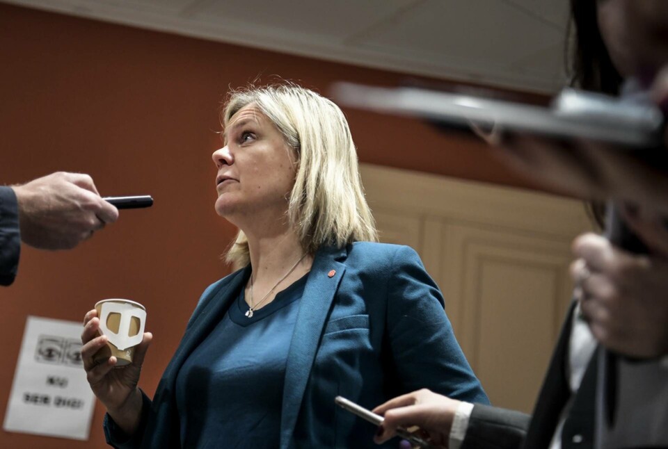 Finansminister Magdalena Andersson (S) säger att januaripartierna är överens om ett avtal om korttidsarbete. Arkivbild. Foto: Janerik Henriksson/TT Finansminister Magdalena Andersson (S) säger att januaripartierna är överens om ett avtal om korttidsarbete. Arkivbild. Foto: Janerik Henriksson/TT
