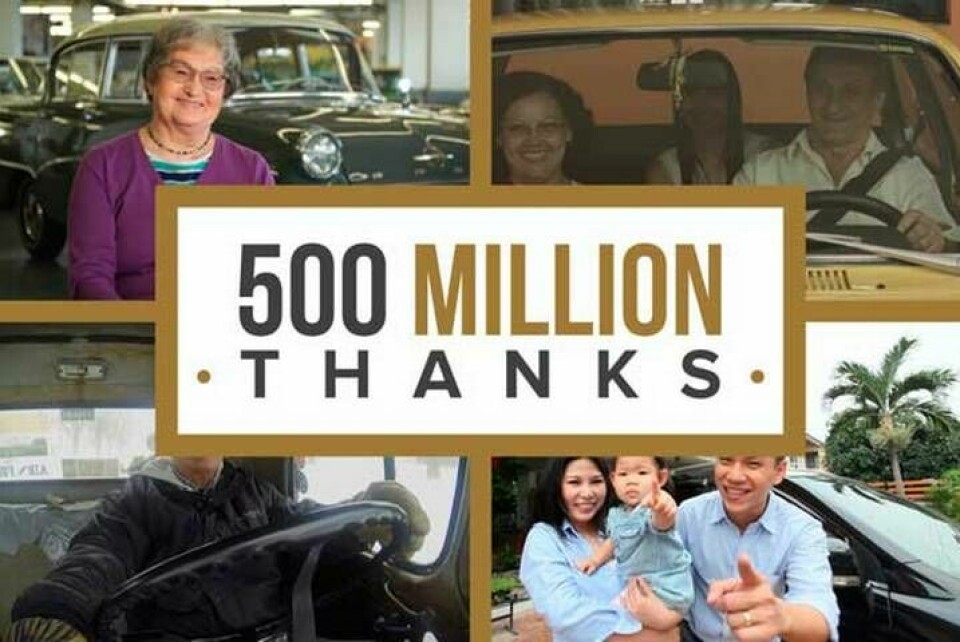 En halv miljard bilar har GM sålt sedan 1908, mer än någon annan tillverkare. Företaget firar med en stor Tack-kampanj. Foto: GM