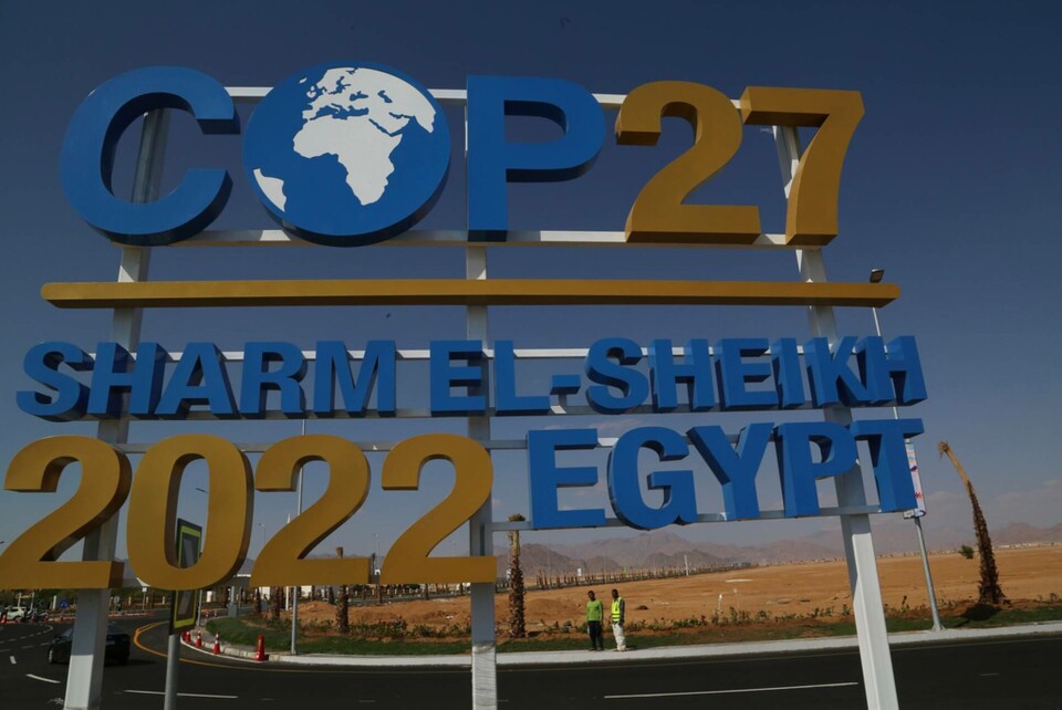Årets stora FN-möte om klimatet hålls i badorten Sharm el-Sheikh i Egypten. Foto: Thomas Hartwell/AP/TT Årets stora FN-möte om klimatet hålls i badorten Sharm el-Sheikh i Egypten. Foto: Thomas Hartwell/AP/TT