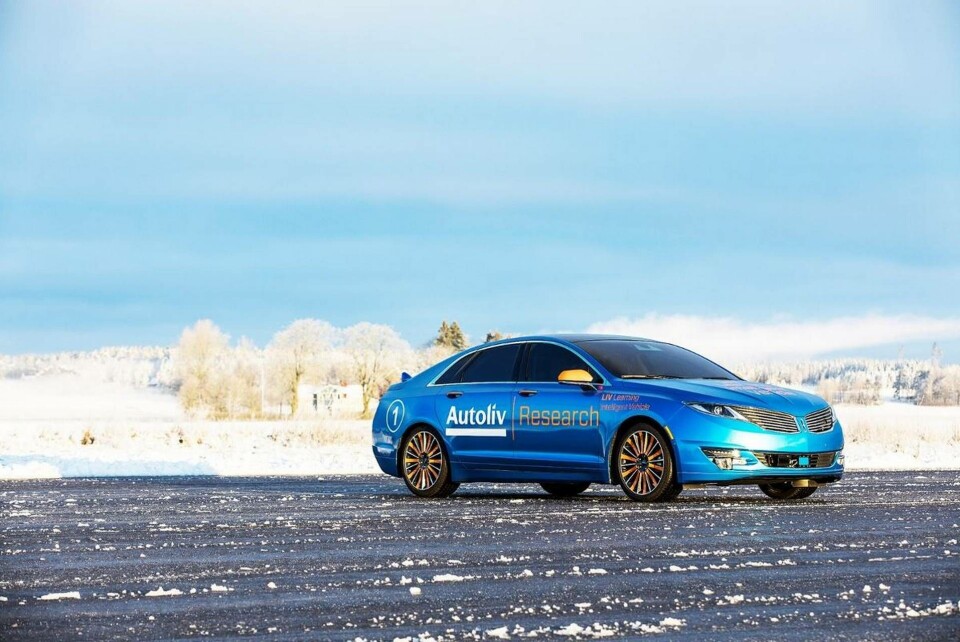 Ett av Autolivs fyra forskningsfordon. Foto: Autoliv Ett av Autolivs fyra forskningsfordon. Foto: Autoliv
