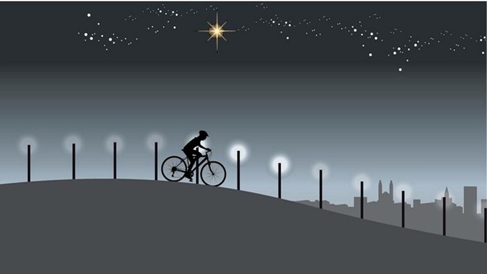 Lamporna tänds när en person närmar sig. Illustration: Jonas Askergren. Lamporna tänds när en person närmar sig. Illustration: Jonas Askergren.