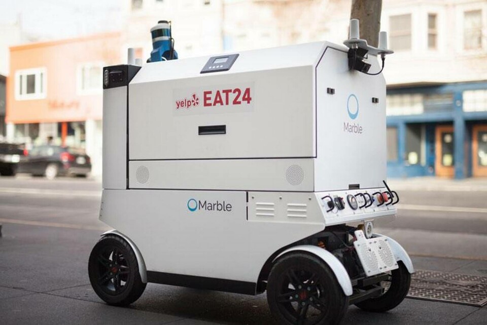 Robotar och människor får samsas om utrymmet i en del amerikanska städer. Foto: Marble Robotar och människor får samsas om utrymmet i en del amerikanska städer. Foto: Marble