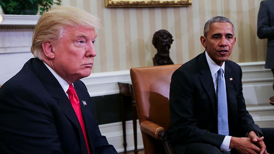 Donald Trump möter Barack Obama. Foto: Aude Guerrucci/ Polaris Images Donald Trump möter Barack Obama. Foto: Aude Guerrucci/ Polaris Images