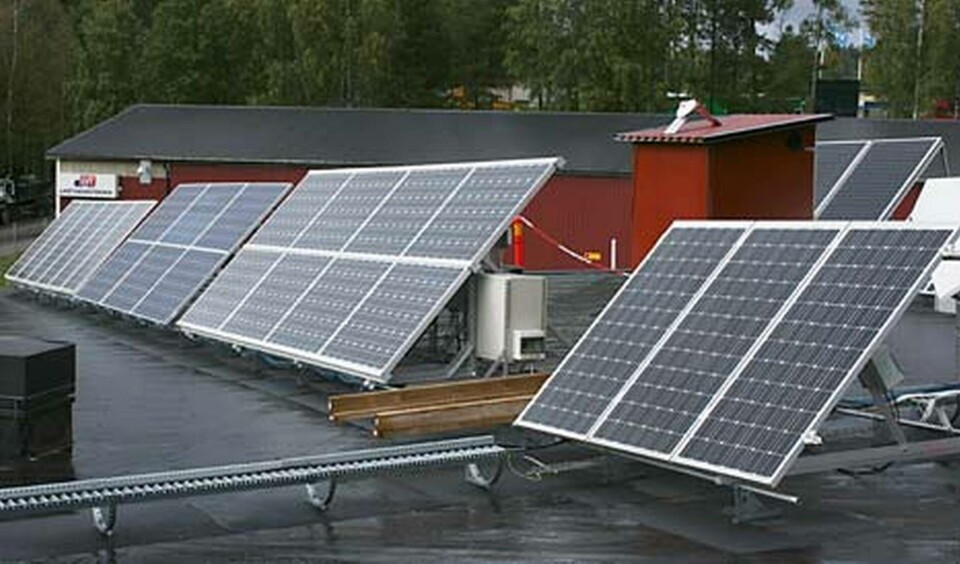 Solceller under test hos SP i Borås. Solceller under test hos SP i Borås.