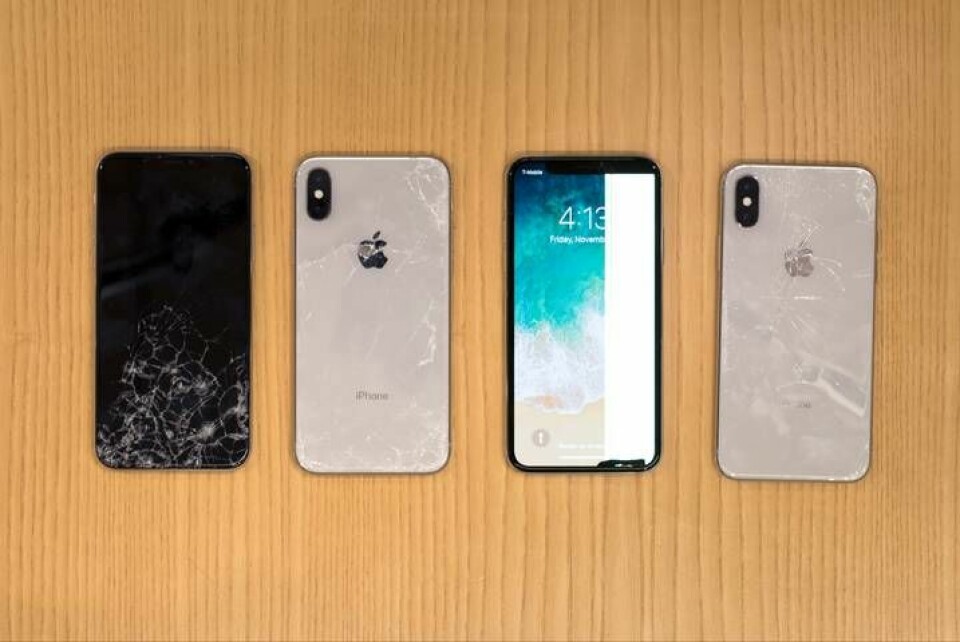 Apple har hävdat att glaset i Iphone x är det tåligaste hittills i en smartphone, men det här testet menar att det är den ömtåligaste telefonen i serien. Foto: Squaretrade