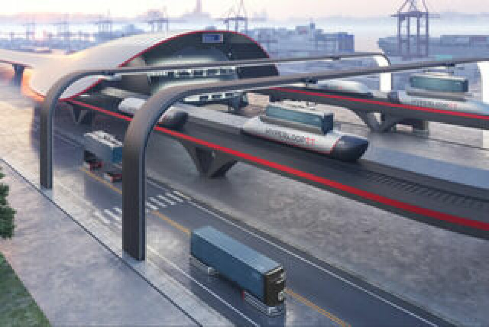 Konceptet har utvecklats tillsammans med Hamburger Hafen und Logistik. Foto: Hyperloop Transport Technologies