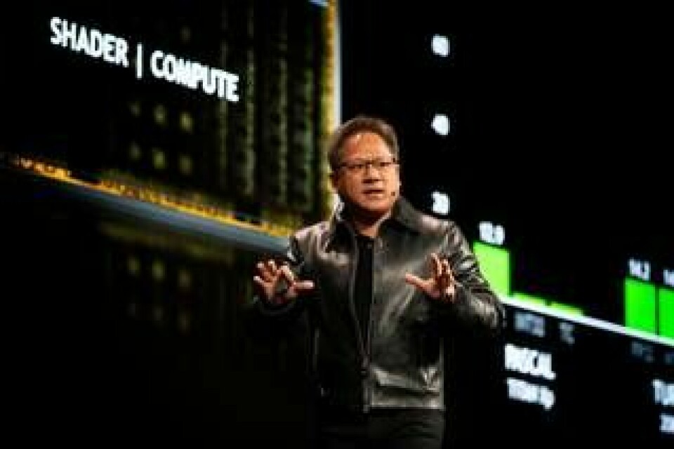 Jensen Huang, vd för Nvidia, under sitt framträdande på konferensen GTC i München i oktober.