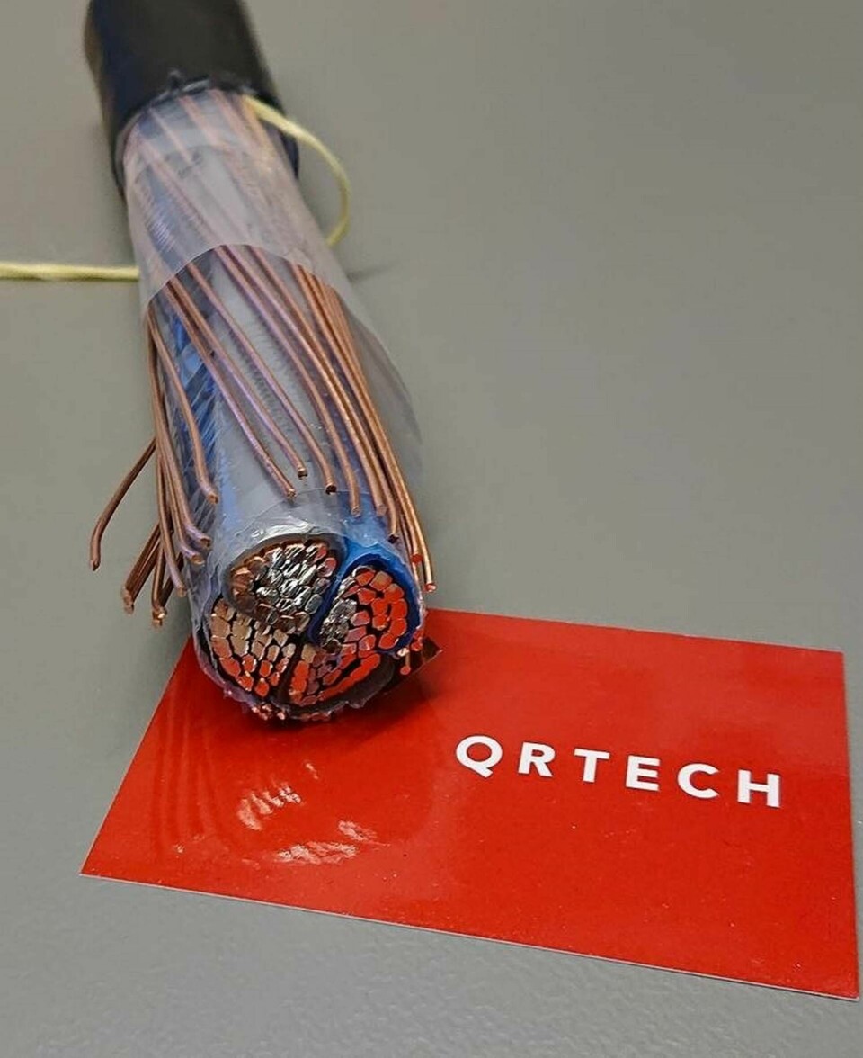 En av kablarna som dras in i Qrtechs nya testlabb. Foto: Qrtech
