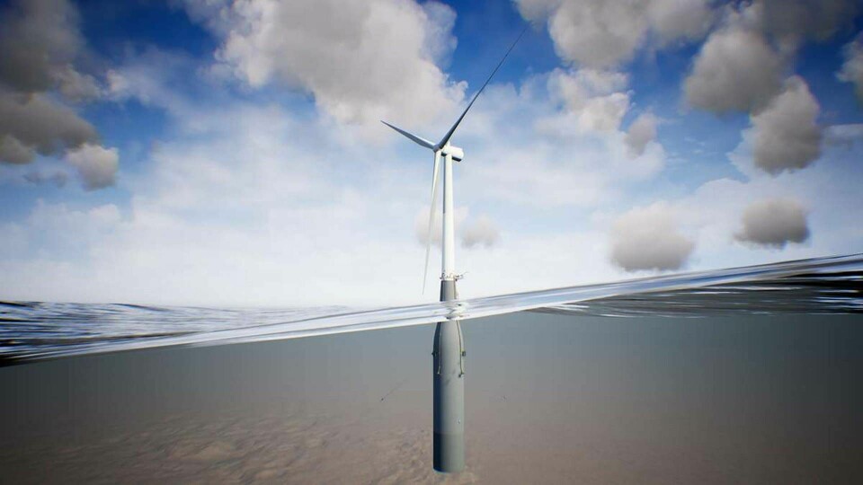Den flytande vindkraftsturbinen Hywind. Foto: Aker Solutions