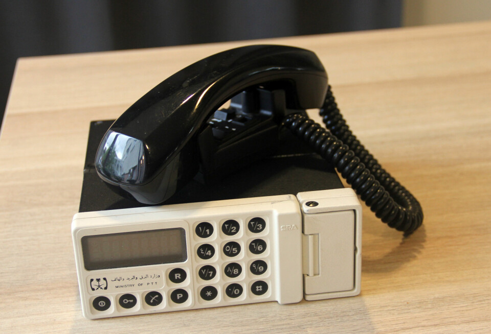 År 1981: C600 Roadcom var Ericssons första mobiltelefon, som såldes till Saudiarabiens statliga telekombolag för att installeras i de saudiska prinsarnas bilar. Foto: ANGELICA SÖDERBERG