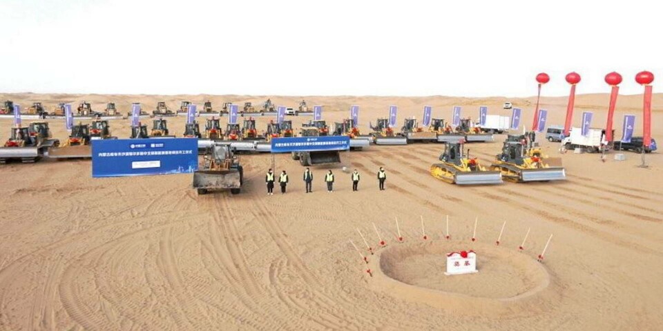 Så småningom ska the Kubuqi Base Project leverera 16 GW, fördelat på 8 GW solenergi och 4 GW vind samt 4 GW från kol. Foto: CTG Så småningom ska the Kubuqi Base Project leverera 16 GW, fördelat på 8 GW solenergi och 4 GW vind samt 4 GW från kol. Foto: CTG