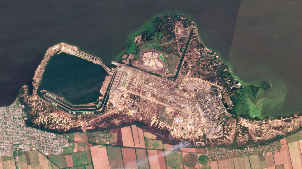 Satellitbild över kärnkraftverket Zaporizjzja från den 25 augusti. Foto: Planet Labs PBC/TT Satellitbild över kärnkraftverket Zaporizjzja från den 25 augusti. Foto: Planet Labs PBC/TT