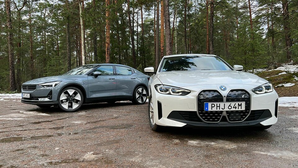 Polestar 2 och BMW I4. Foto: Felix Björklund