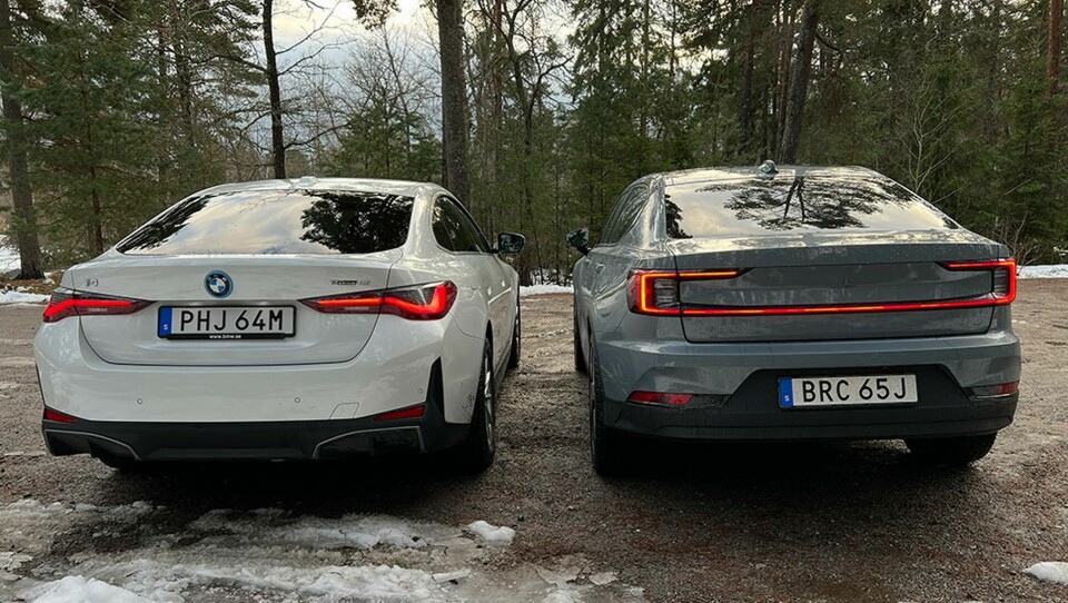 BMW I4 och Polestar 2. Foto: Felix Björklund