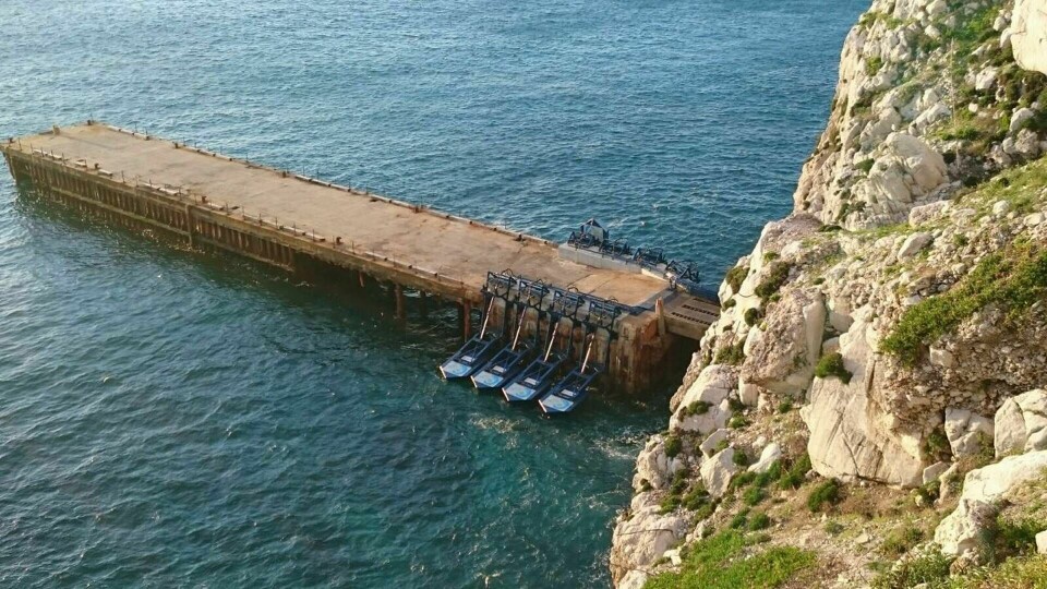 Eco Wave Powers vågkraftverk i Gibraltar. Foto: Eco Wave Power