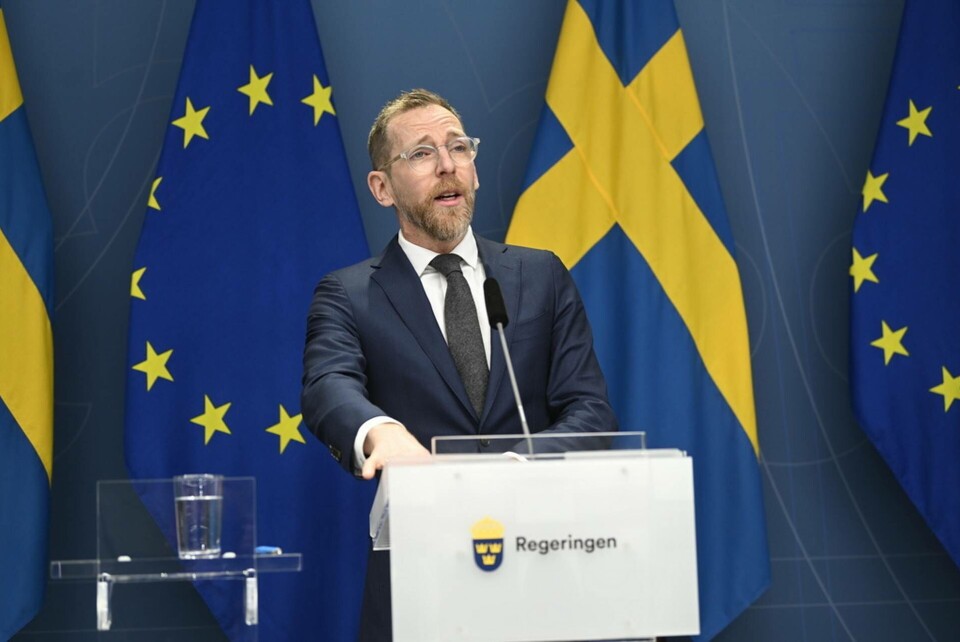 Socialminister Jakob Forssmed (KD) under pressträff med anledning av smittspridningen av covid-19 i Kina. Foto: Fredrik Sandberg/TT Socialminister Jakob Forssmed (KD) under pressträff med anledning av smittspridningen av covid-19 i Kina. Foto: Fredrik Sandberg/TT