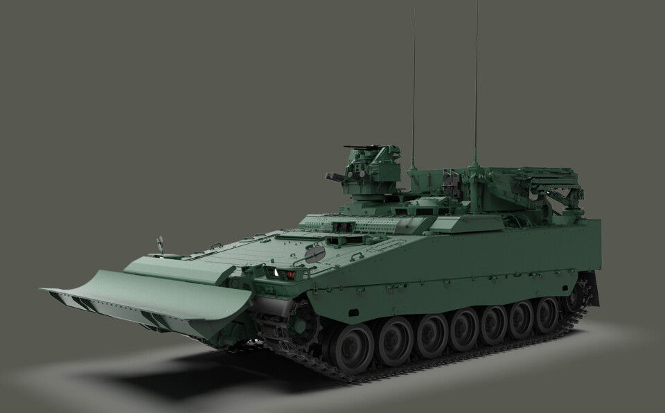 Pionjärpansarbandvagnen Pipbv 90D. Foto: BAE Systems Hägglunds Pionjärpansarbandvagnen Pipbv 90D. Foto: BAE Systems Hägglunds