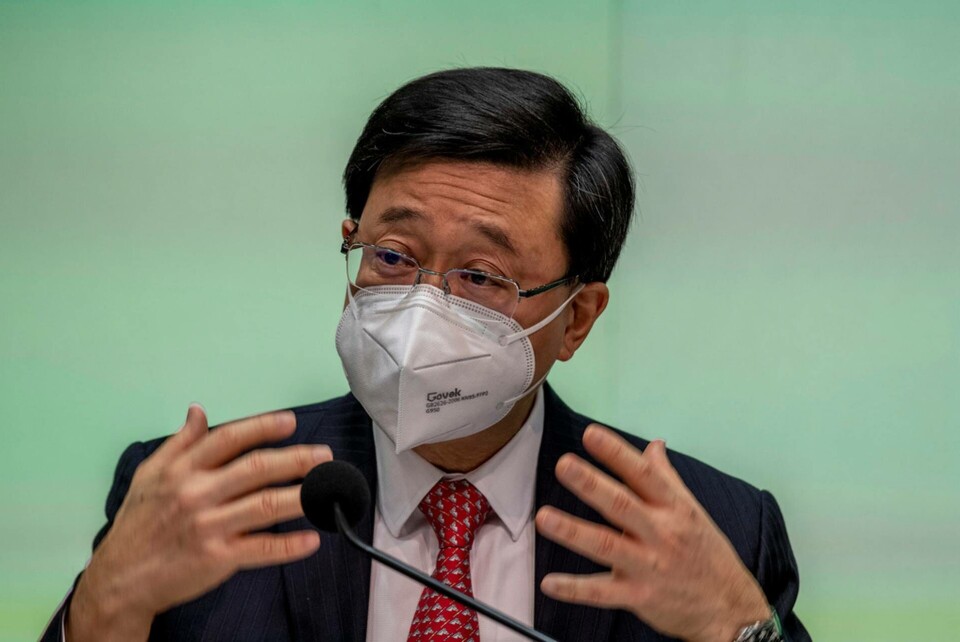 Hongkongs ledare John Lee. Arkivbild. Foto: Vernon Yuen/AP/TT Hongkongs ledare John Lee. Arkivbild. Foto: Vernon Yuen/AP/TT